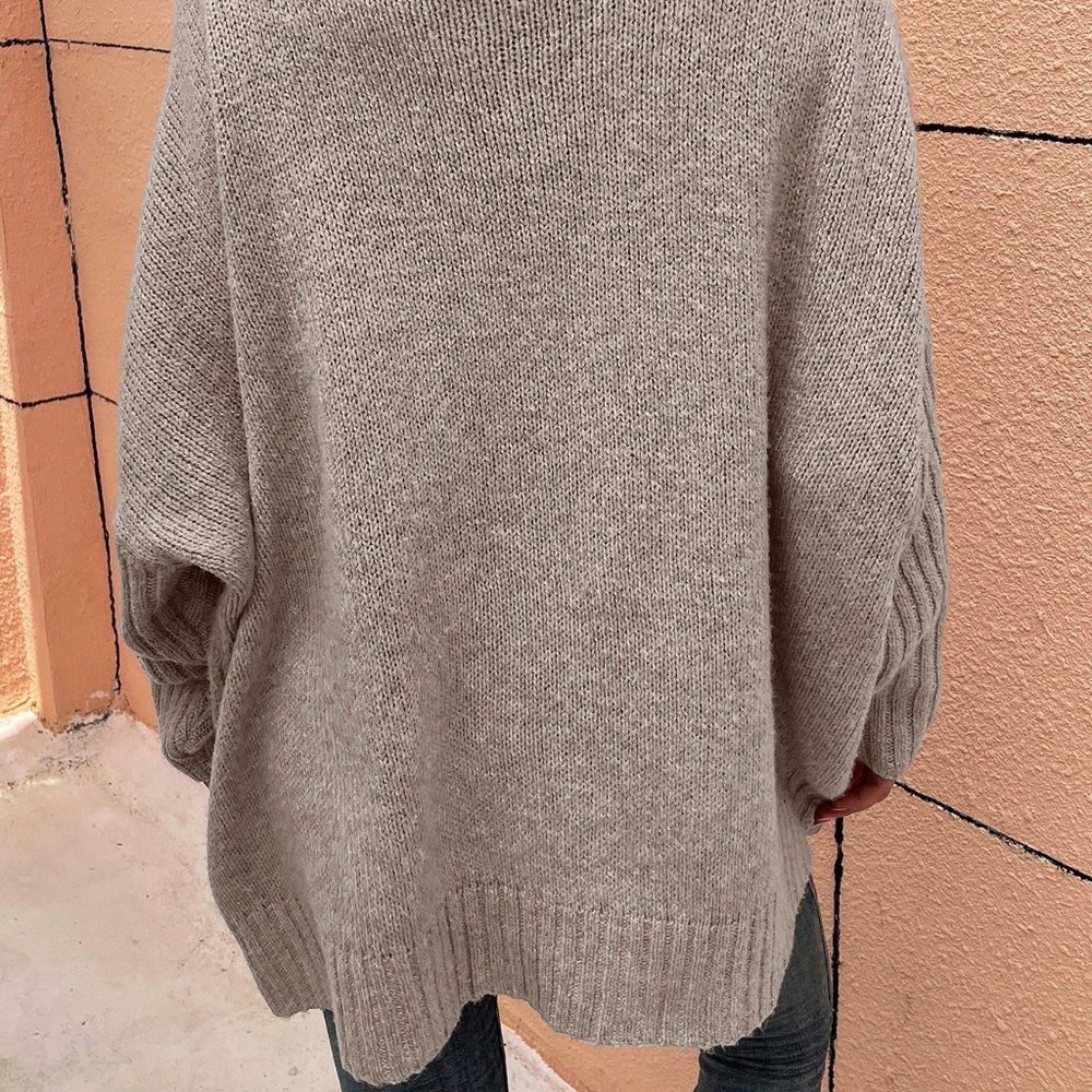 Apricot Casual Womens High Neck Batwing Sleeve Sweater - Picture 3 of 5